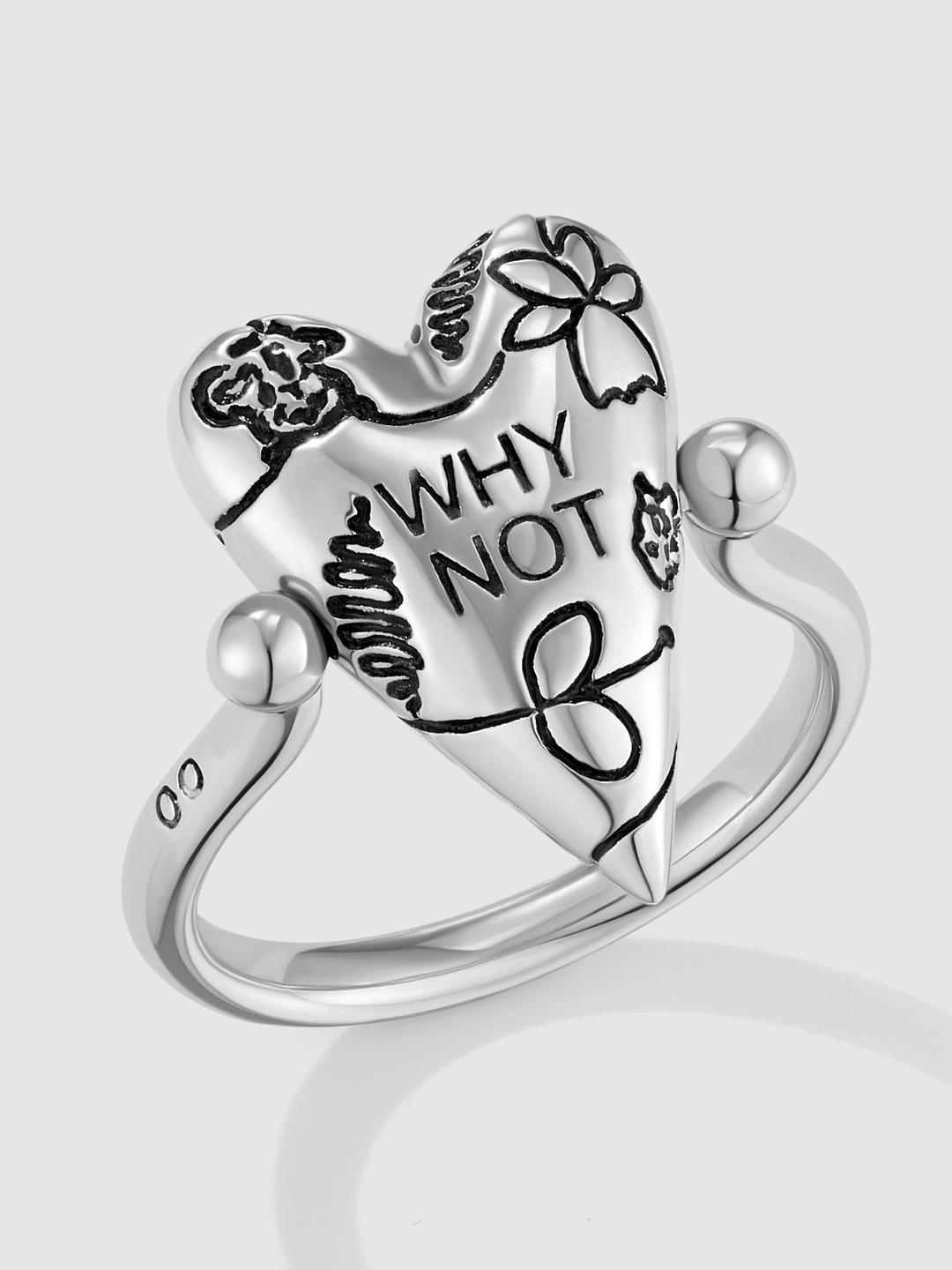Yes/Why Not Flip Ring In Black