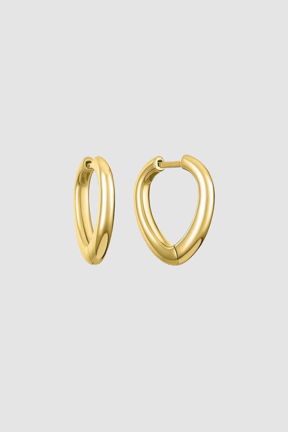 Shield-shaped Mini Hoops Yellow Gold Plated