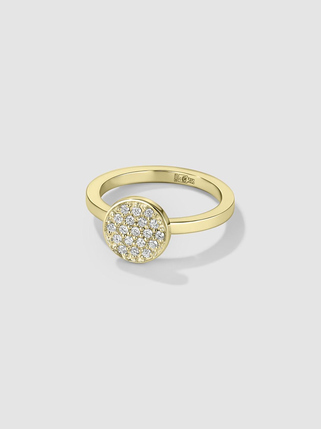 Engagement Pavé Ring Yellow Gold