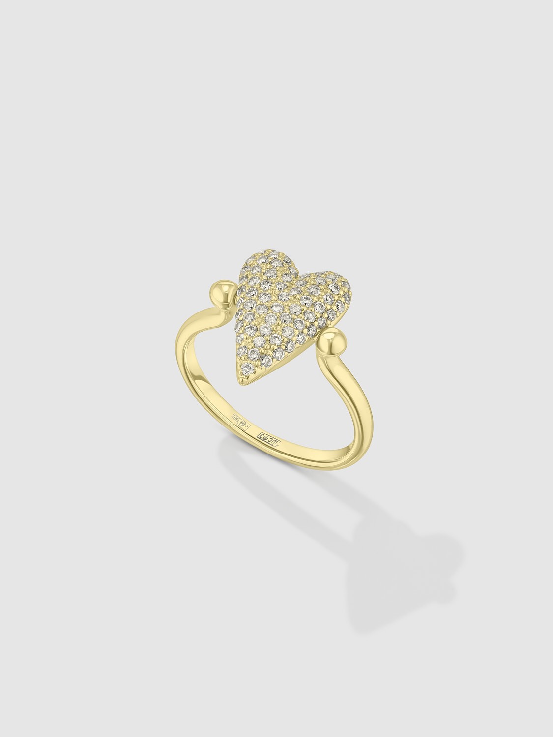 Pavé Diamond Flip Ring Yellow Gold