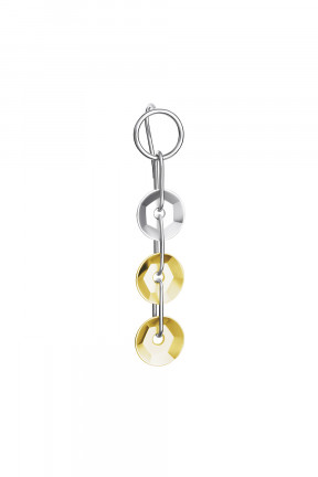 GOLD PLATED 3 SEQUIN SINGLE EARRING