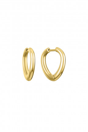 SHIELD-SHAPED MINI HOOPS YELLOW GOLD PLATED