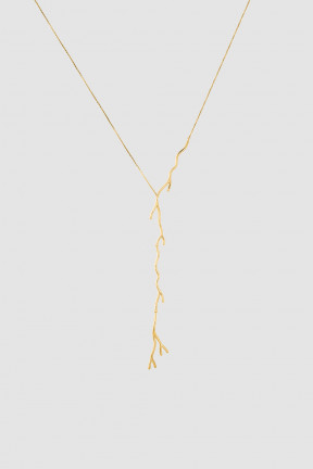 KORAL TIE NECKLACE YELLOW GOLD PLATED