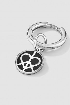 PEACE & LOVE COIN TRINKET WITH BLACK ENAMEL