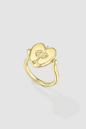 HALF AN APPLE FLIP RING GOLD-PLATED