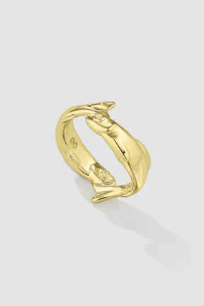 TWIN FISH RING GOLD-PLATED