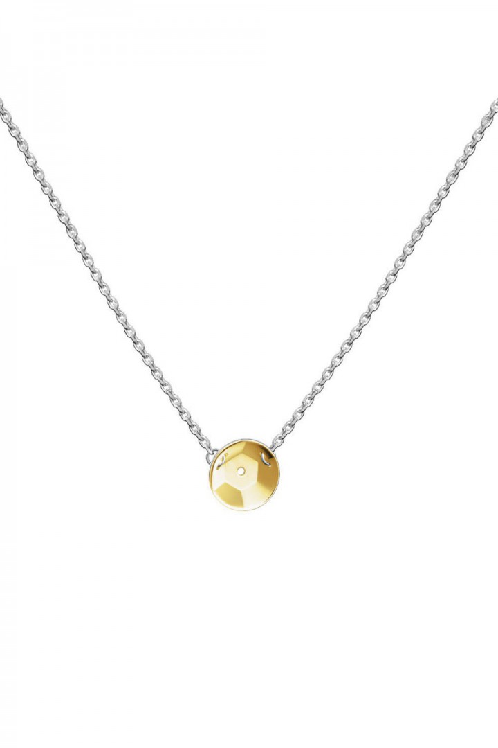 ‘2 Ct’ Gold Plated Sequin Pendant Necklace
