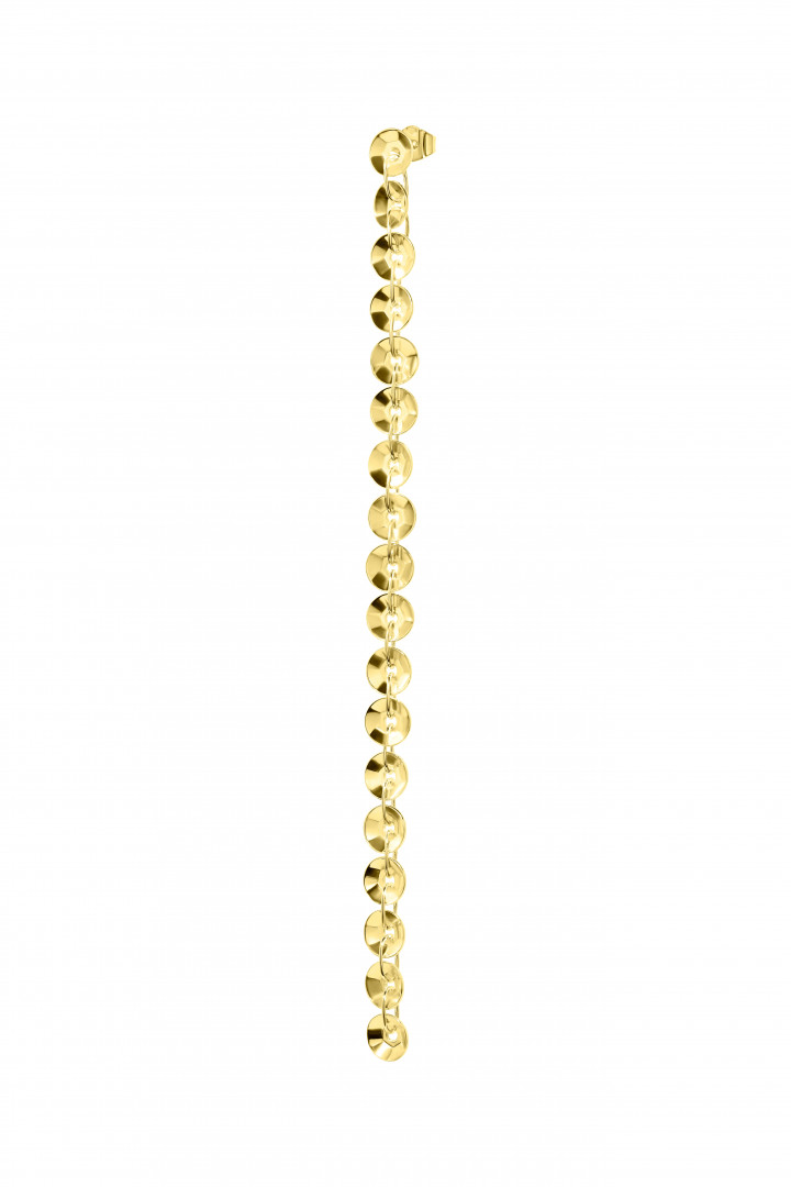 Extra Long Gold Plated Sequin Stitch Single Earring