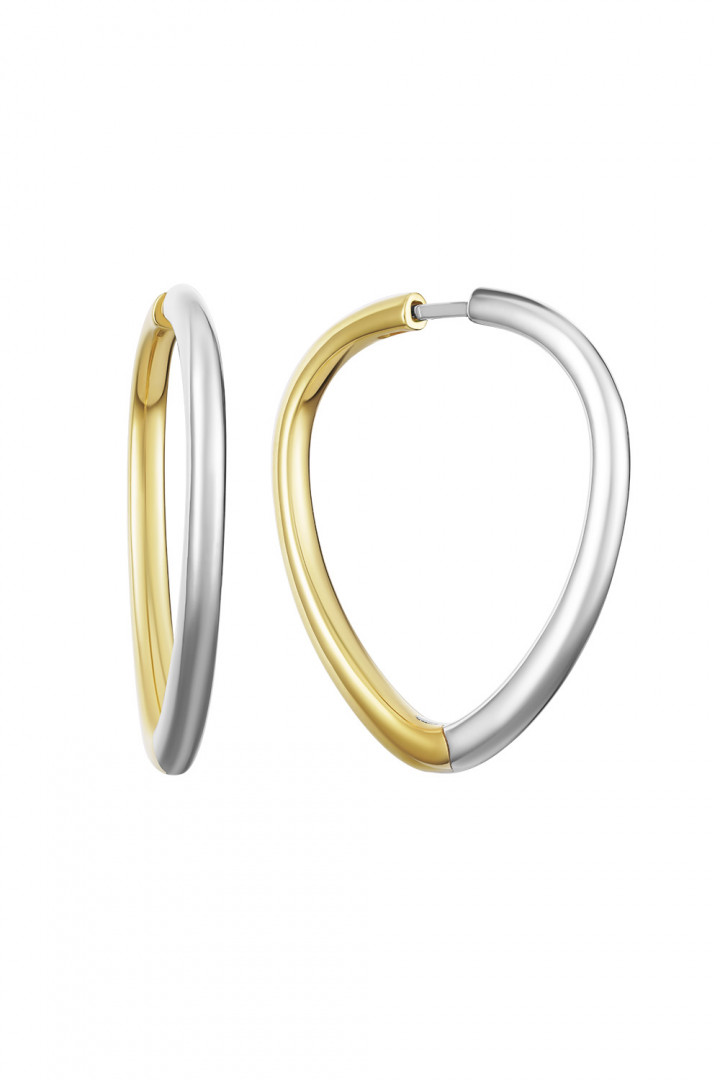 SHIELD-SHAPED HOOPS TWO-SIDED title=