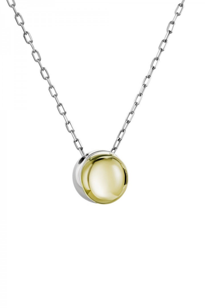 Small Yellow Lollipop Pendant Necklace title=