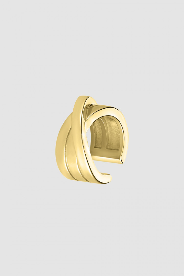 WOUND-ON EARCUFF YELLOW GOLD PLATED title=