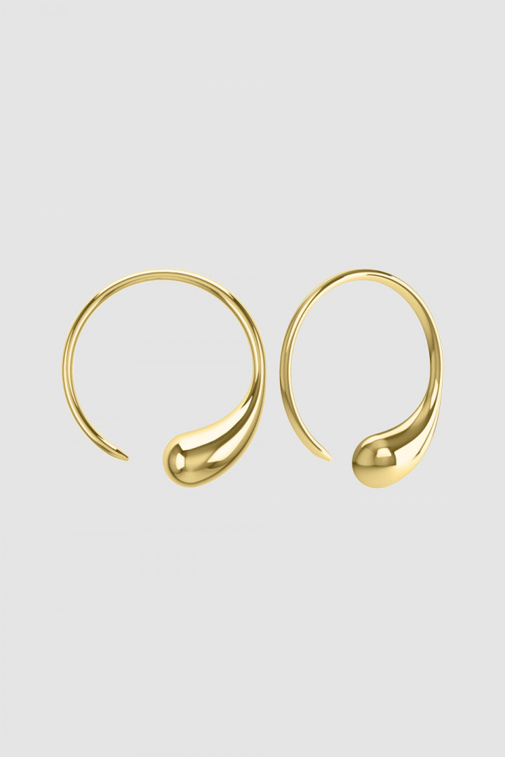 DROP cc-EARRINGS YELLOW GOLD PLATED title=