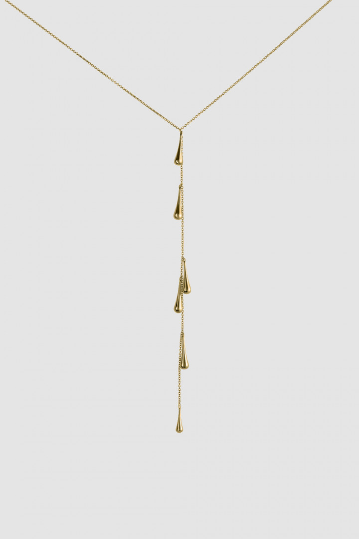 FALLING DROPS NECKLACE YELLOW GOLD PLATED title=
