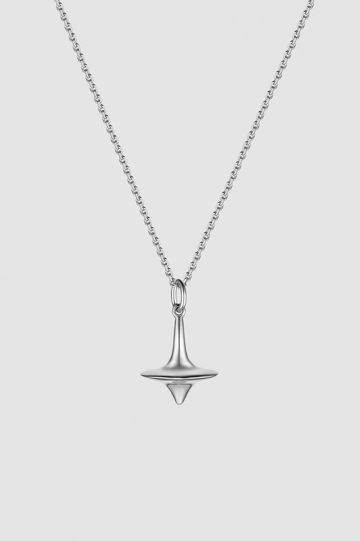 SPINNING TOP PENDANT NECKLACE title=