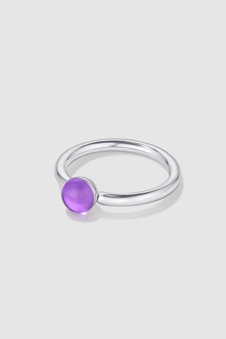 LOLLIPOP RING XS WITH AMETHYST title=