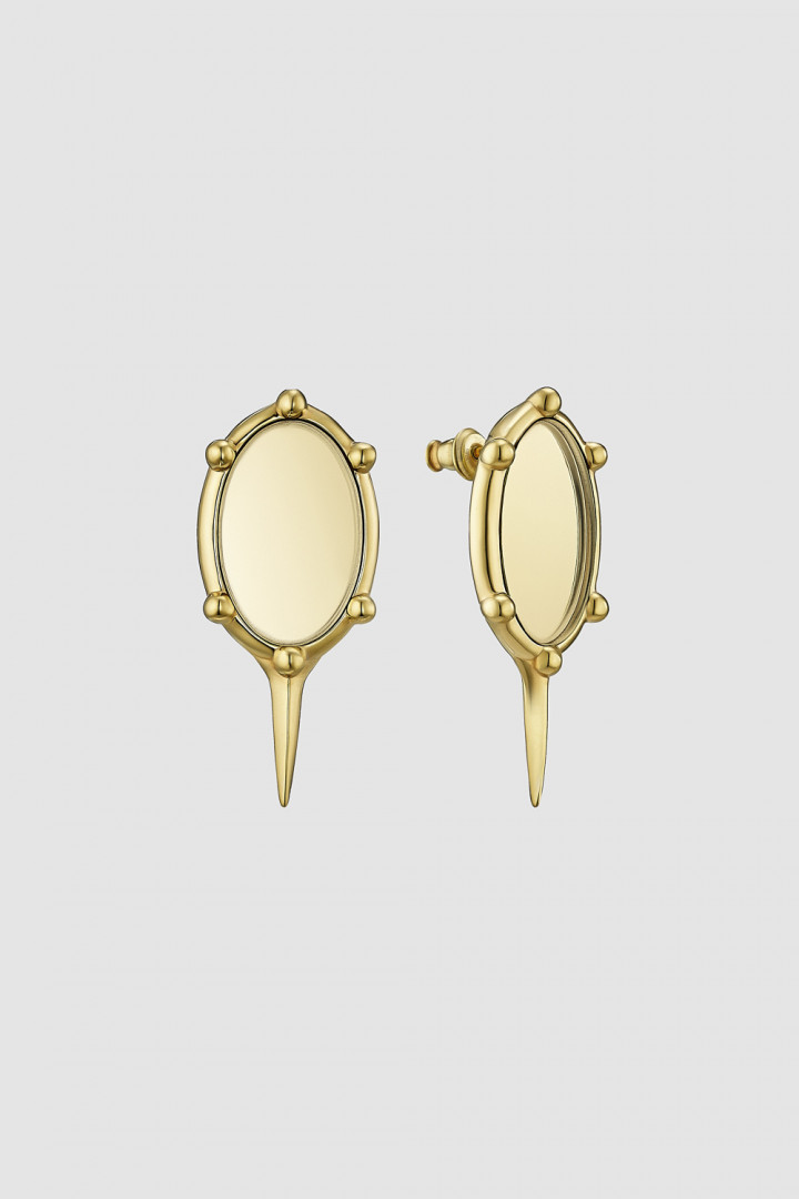 MIRROR EARRINGS GOLD-PLATED title=
