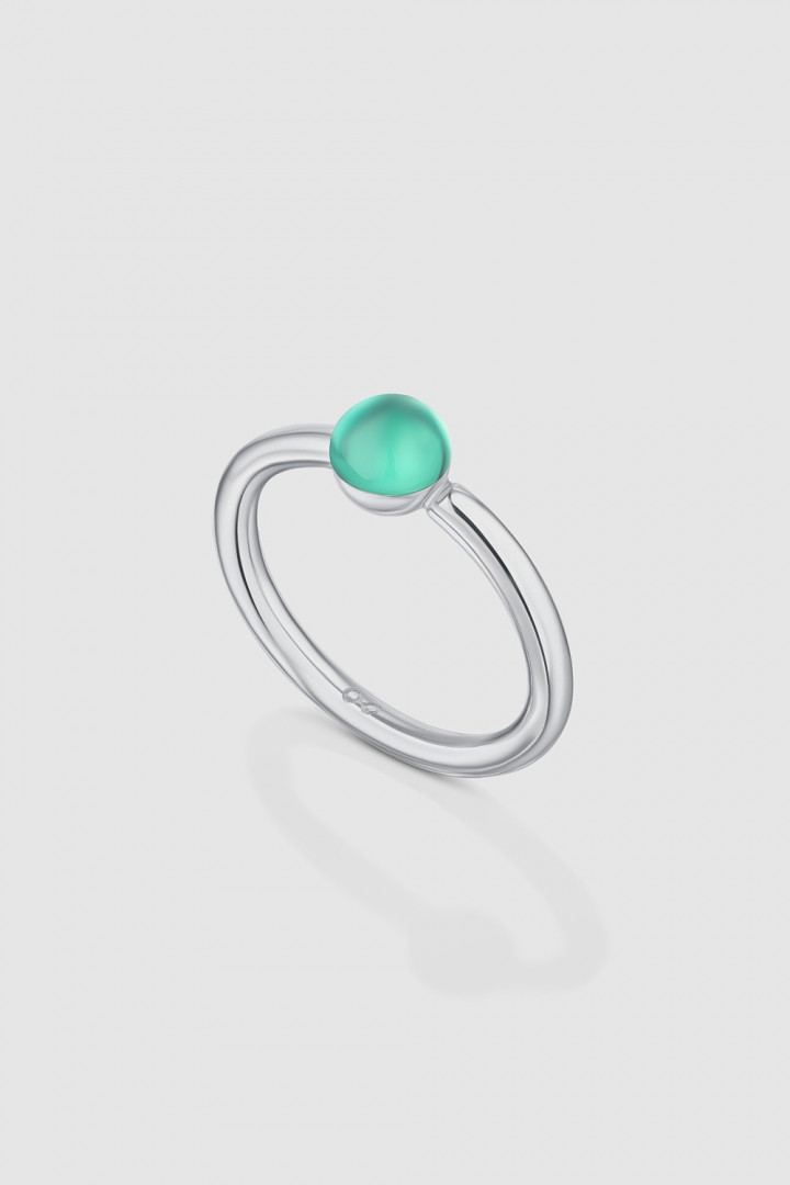 LOLLIPOP RING XS WITH GREEN QUARZ title=