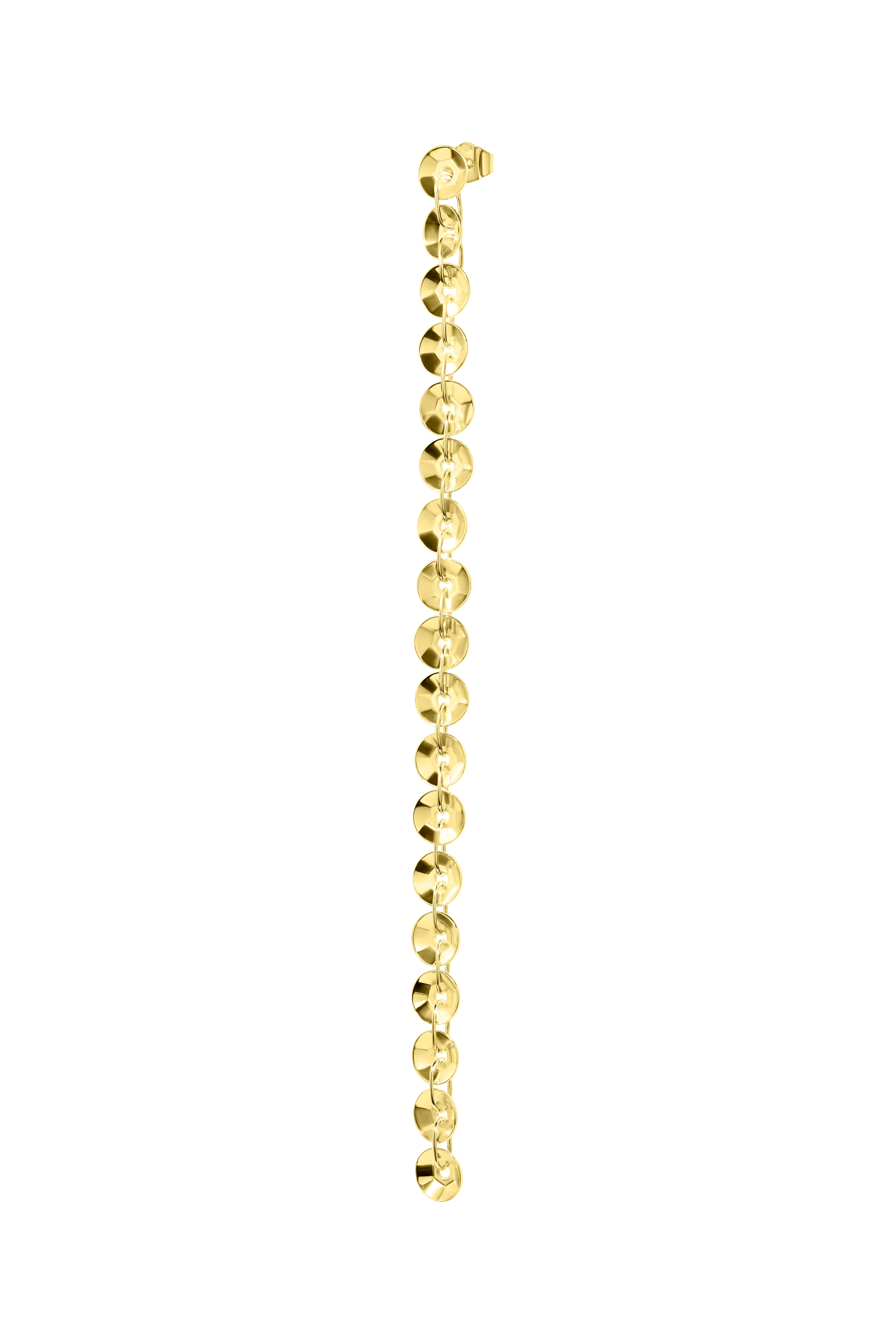 Extra Long Gold Plated Sequin Stitch Single Earring  