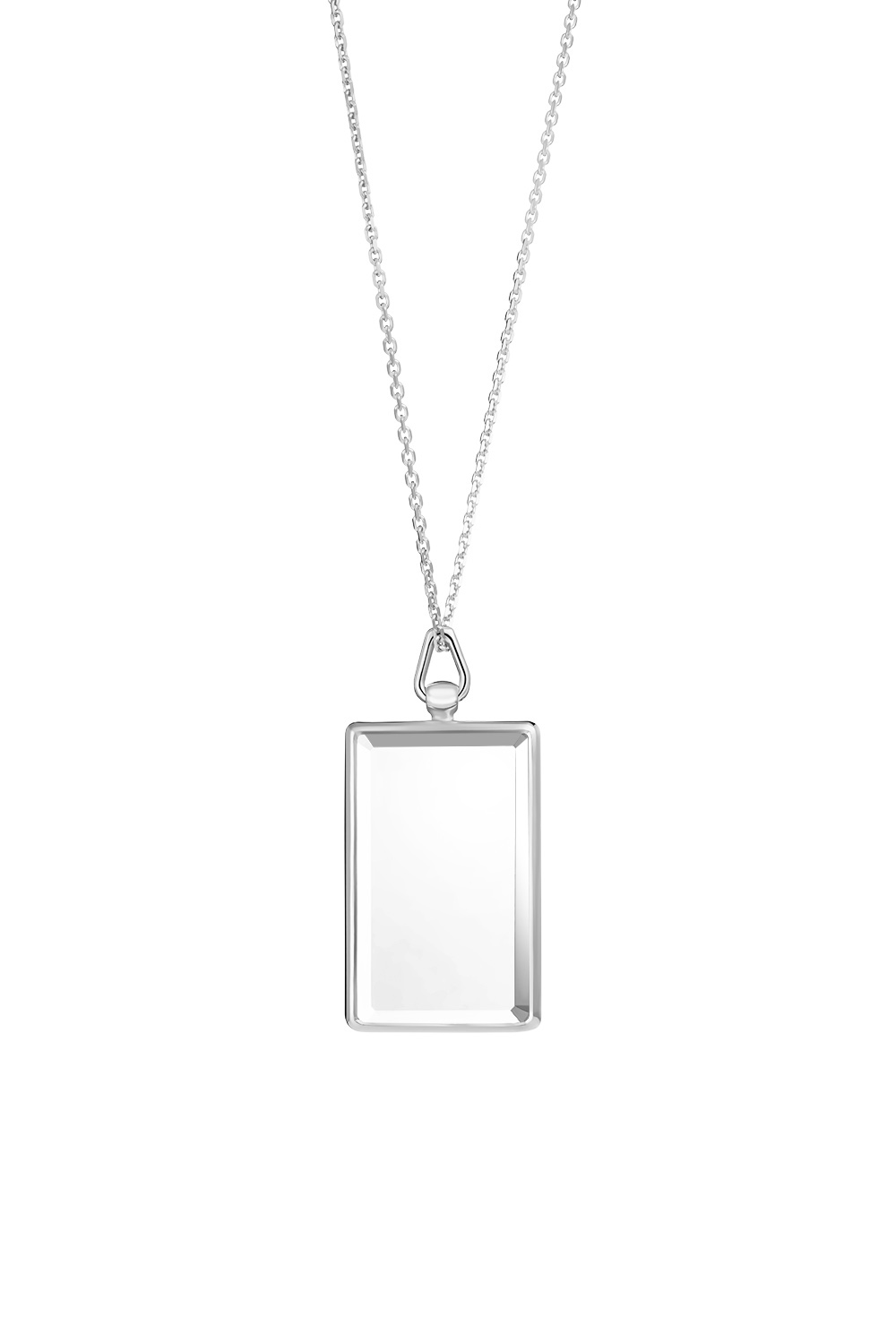 PLAQUETTE PENDANT NECKLACE WITH ROCK CRYSTAL