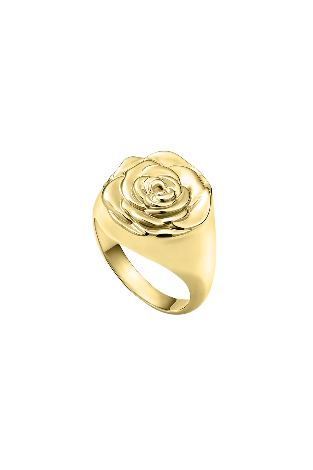 ROSE SIGNET YELLOW GOLD PLATED