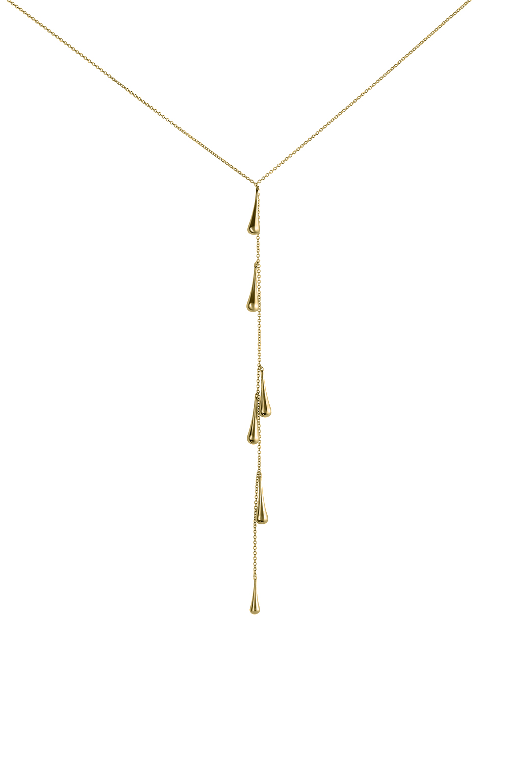 FALLING DROPS NECKLACE YELLOW GOLD PLATED  
