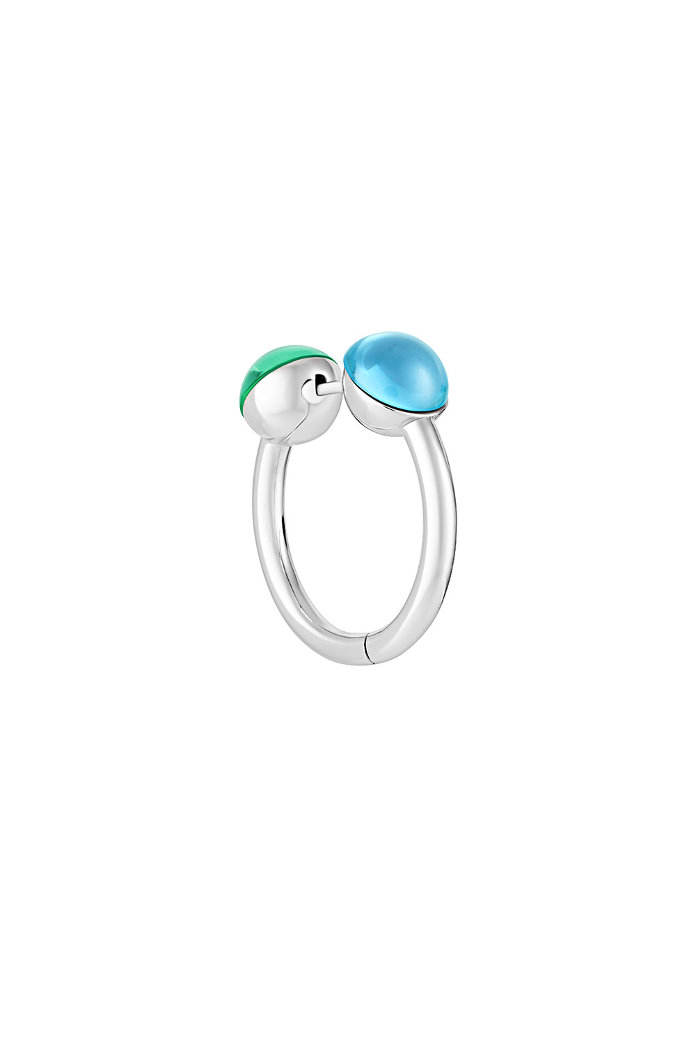 TWO-SIDED HOOP EARRING BLUE AND GREEN