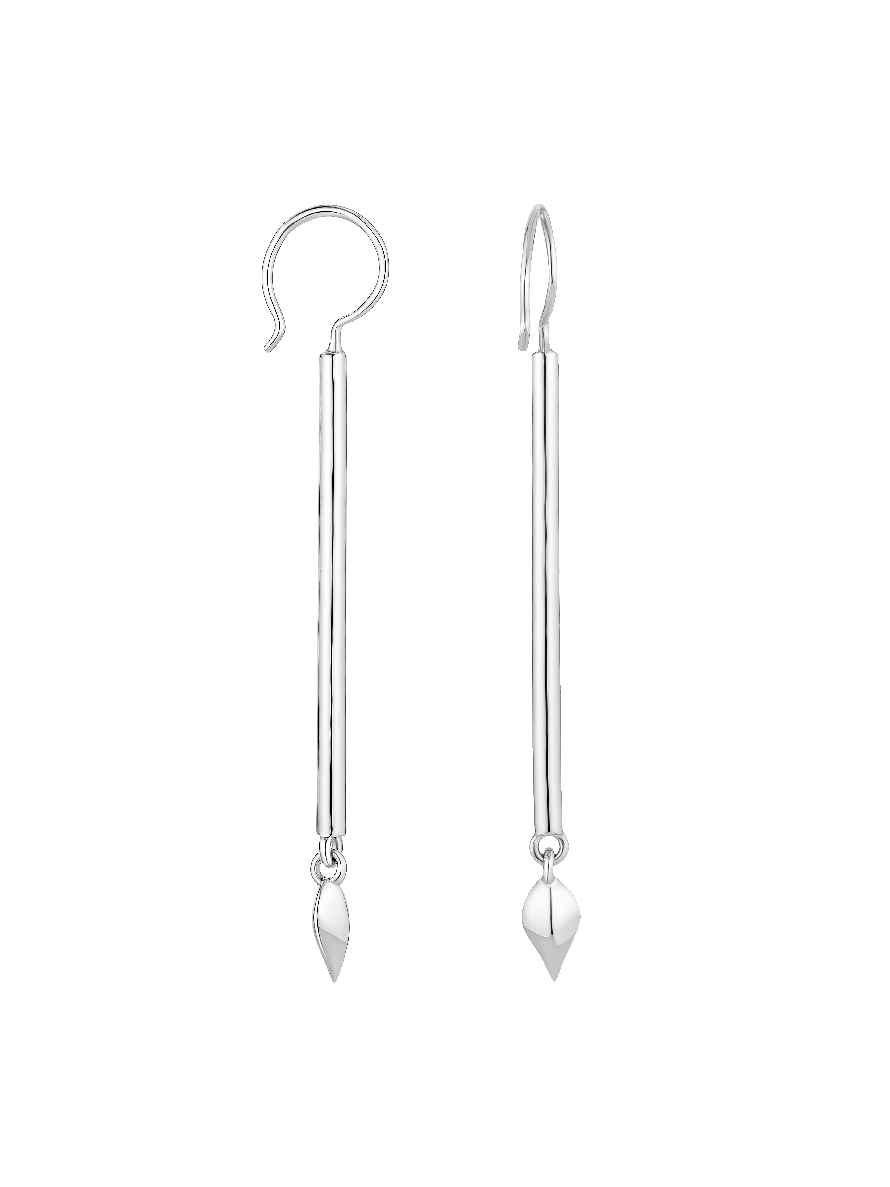 SILVER INVERTED CANDLE EARRINGS