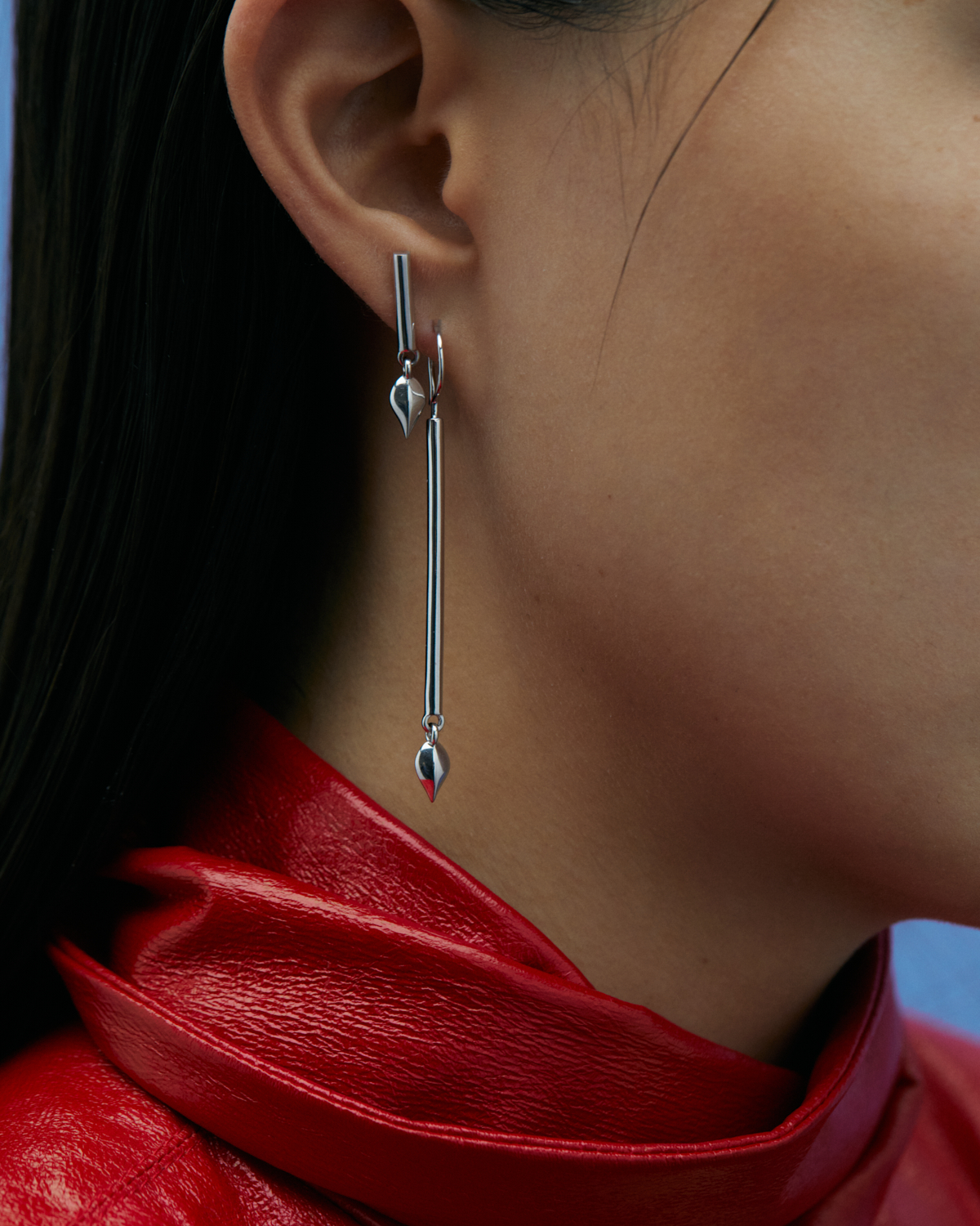 SILVER INVERTED CANDLE EARRINGS  