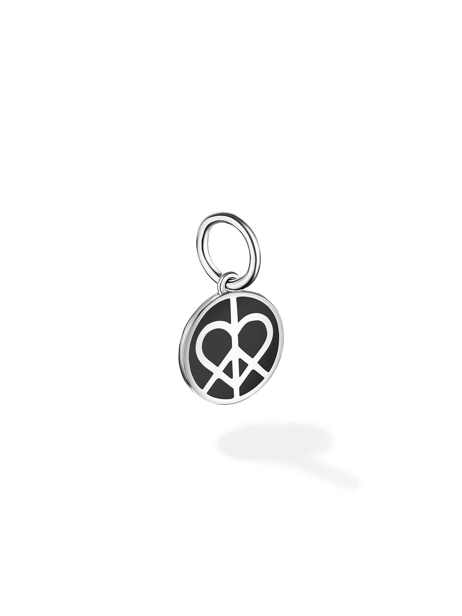 PEACE & LOVE COIN TRINKET WITH BLACK ENAMEL  