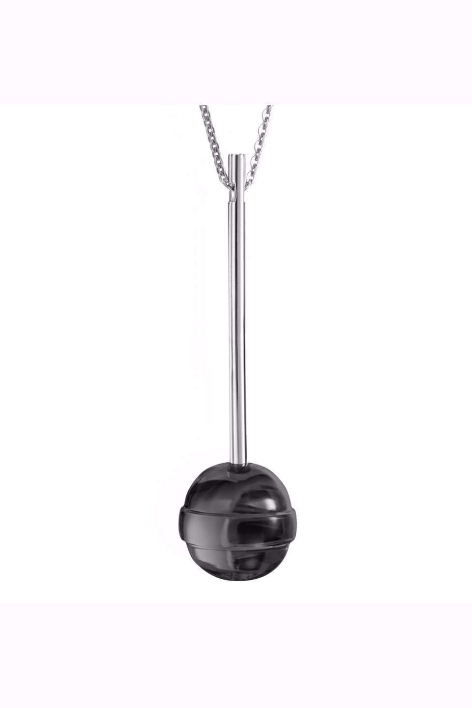 Black Lollipop Pendant Necklace