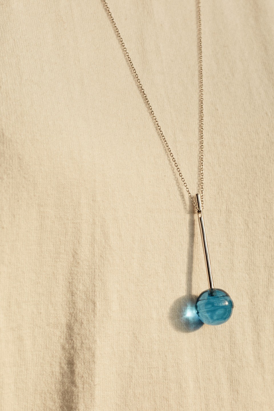 Light Blue Lollipop Pendant Necklace  