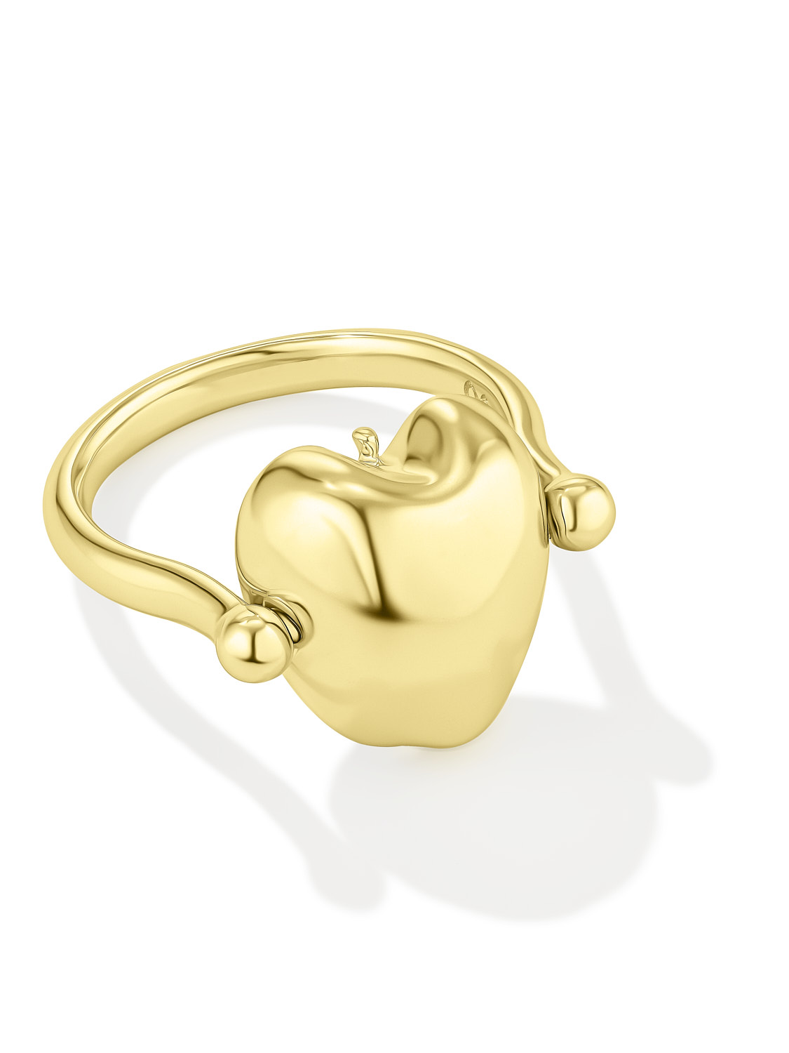 HALF AN APPLE FLIP RING GOLD-PLATED  