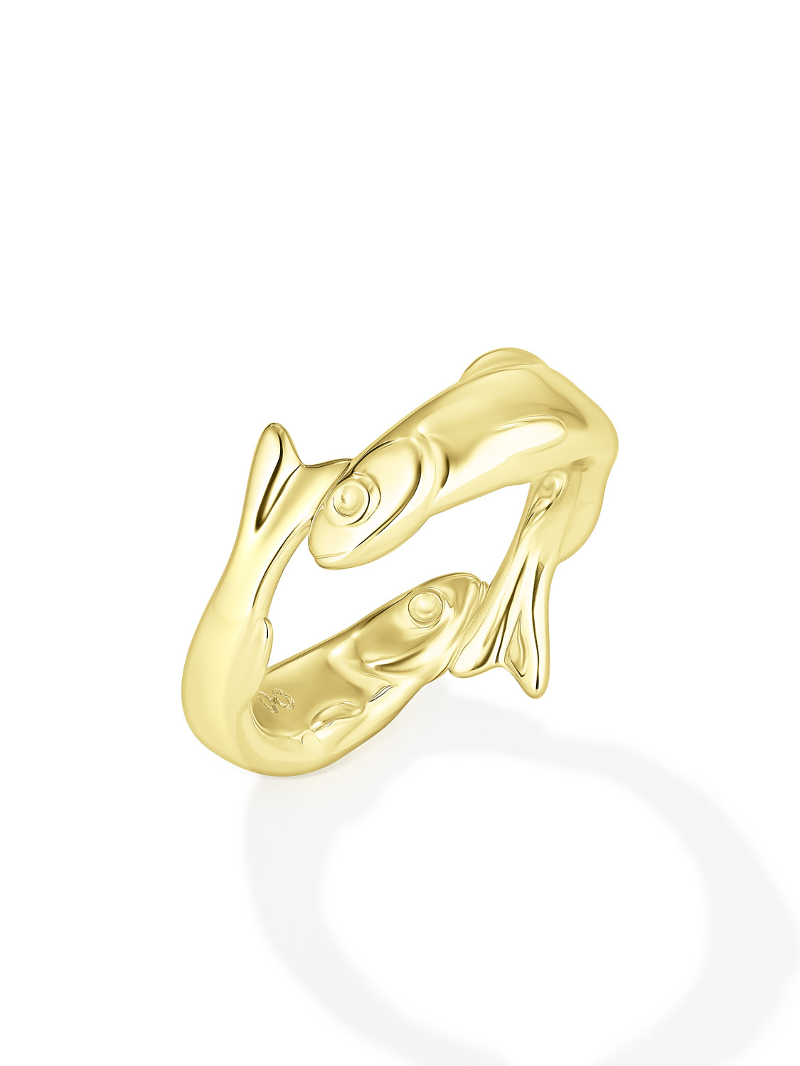 TWIN FISH RING GOLD-PLATED